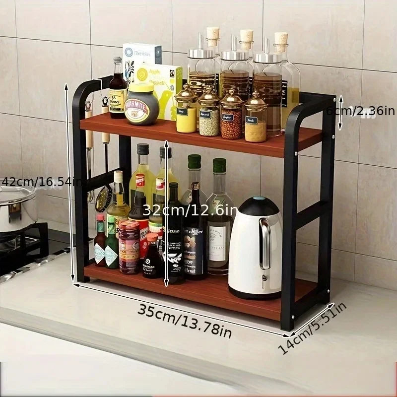 étagère métal bois moderne rangement tasses condiments noir reutilisable inoxydable fonctionnel pieds