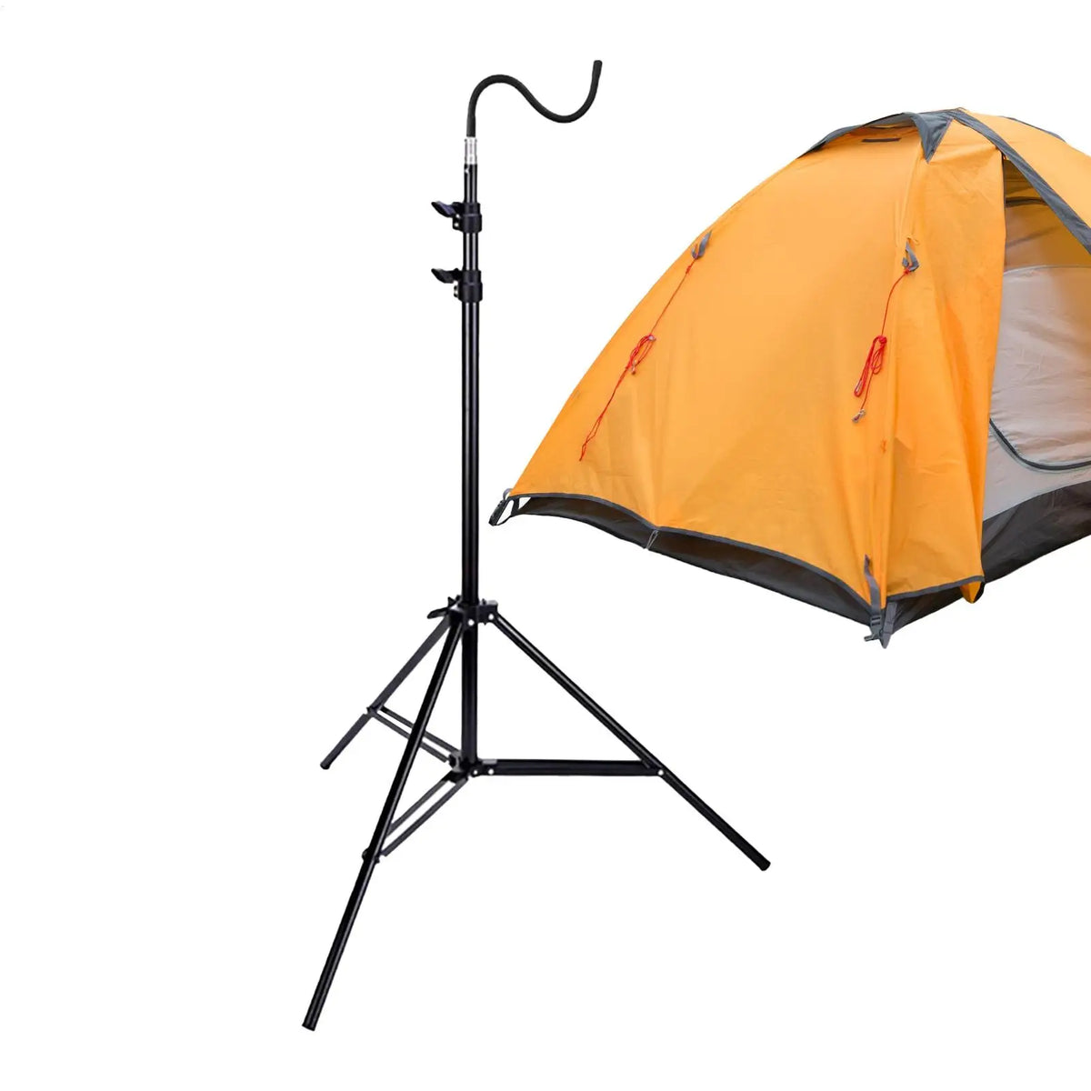 support lampe camping noir réglable titane hauteur jusqu'à 210cm led