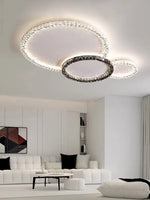 plafonnier led transparent moderne cristaux sans ombre interrupteur poussoir tension 90 260v flux lumineux
