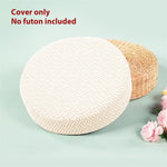 housse coussin rond motif feuilles gris moderne extérieur salon décoration fixations polyestère machine