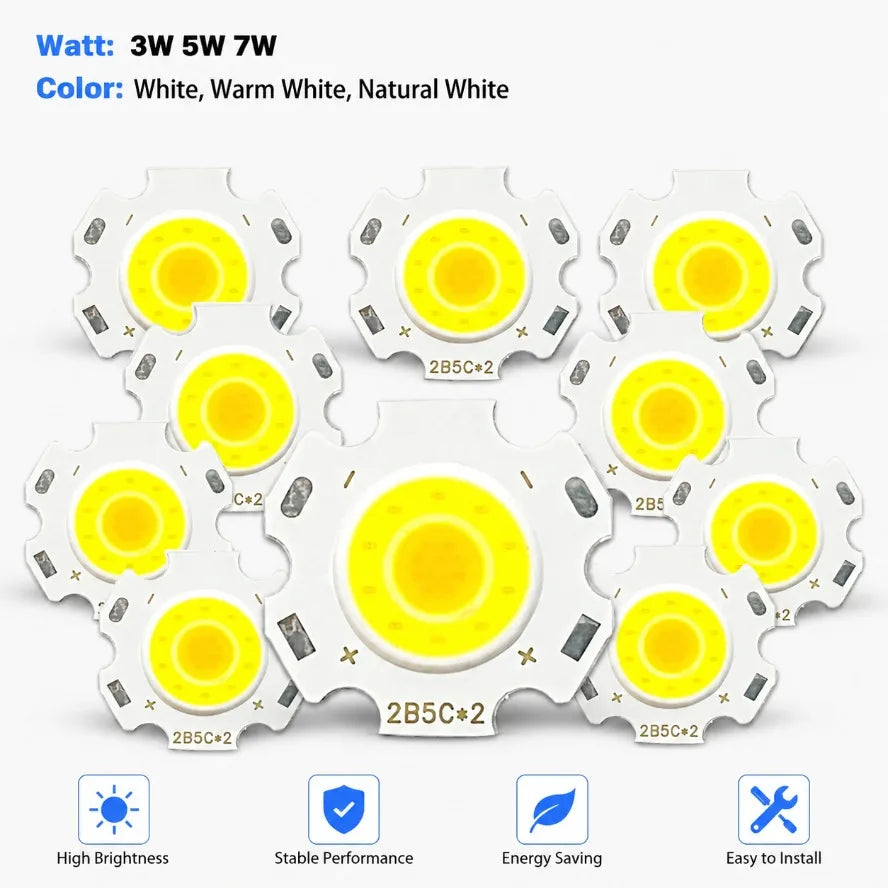 puce led cob haute puissance source lumineuse projecteur spot downlight blanc chaud naturel