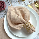 serviettes tissu coton double gaze multicolore boho chic bordure frangée réutilisable maison fête