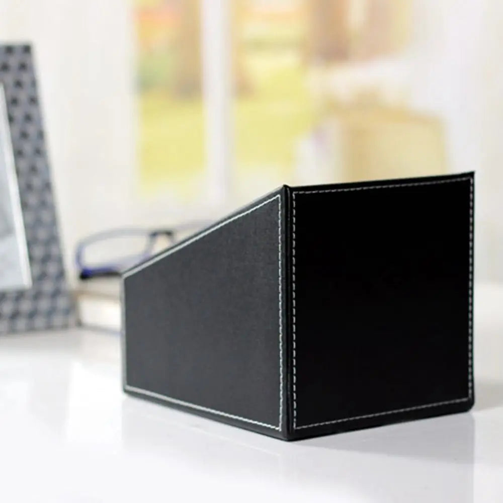 boîte bijoux moderne simili cuir noir marron compartiments rangement réutilisable cosmétiques objets divers
