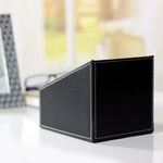 boîte bijoux moderne simili cuir noir marron compartiments rangement réutilisable cosmétiques objets divers