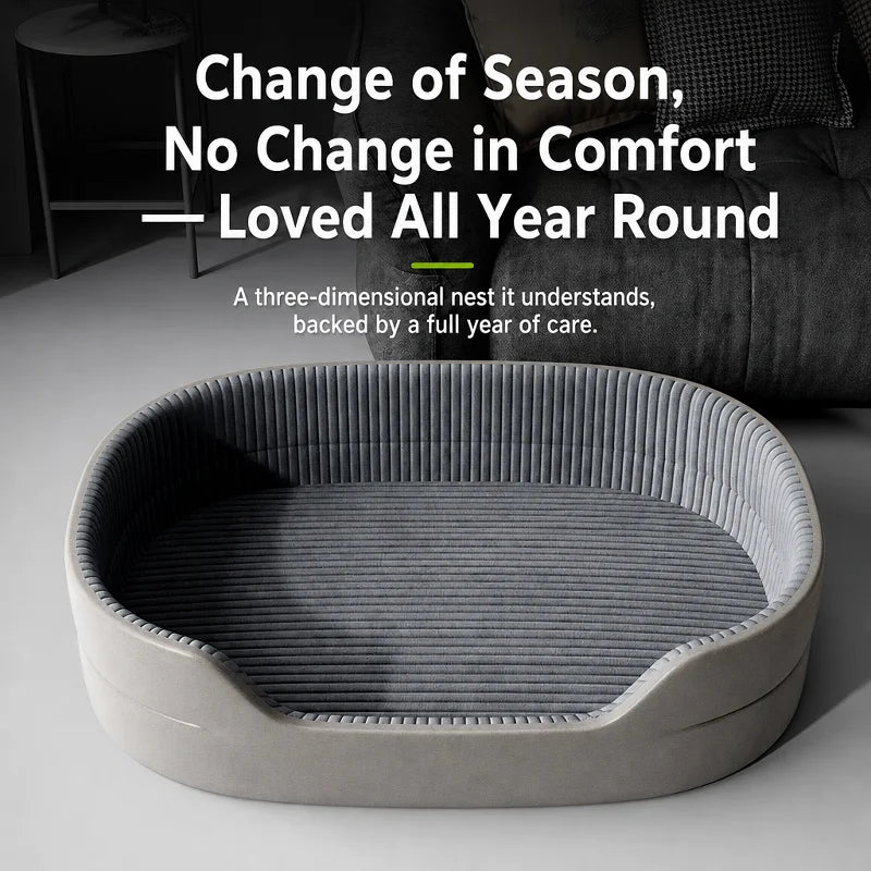 lit animal domestique gris clair rayures horizontales moderne anti dérapant coussin intérieur matelas support