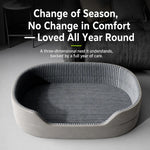 lit animal domestique gris clair rayures horizontales moderne anti dérapant coussin intérieur matelas support