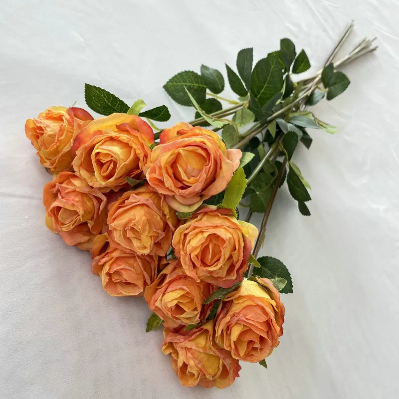 bouquet roses artificielles soies classiques intérieur décoration mariage anniversaire baby shower