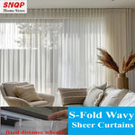 rideau blanc transparent tulle rayures moderne maison hospitalière machine laver