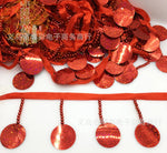 ruban decoratif sequins brillants fleurs artificielles bleu rouge noir or rose 10 yards opacite