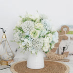 bouquet fleurs artificielles pivoine mariage anniversaire baby shower intérieur décoration élégante moderne bleu rose