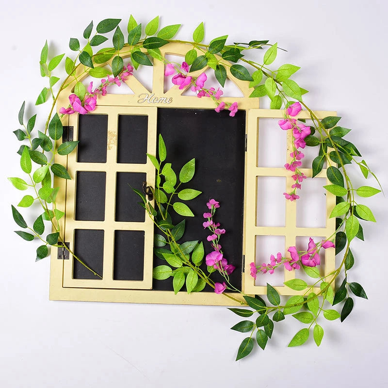 guirlande végétale naturelle fleurs vertes violettes blanches roses extérieur décoration maison jardin mariage festivités