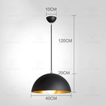 suspension lumineuse moderne câble suspendu aluminium noir doré 30cm 35cm 40cm 50cm 60cm