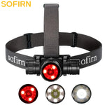 lampe frontale rechargeable led 2000lm noir mat moderne ceinture ajustable usb