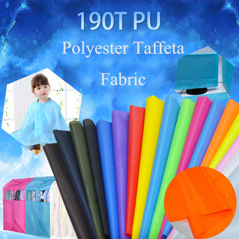 tissu polyester taffetas imperméable rose bleu vert orange rouge noir blanc 1mX150cm