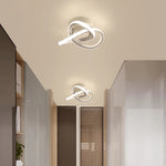 luminaire moderne led noir blanc doré abstrait spirale fixe contemporain opaque semi encastré