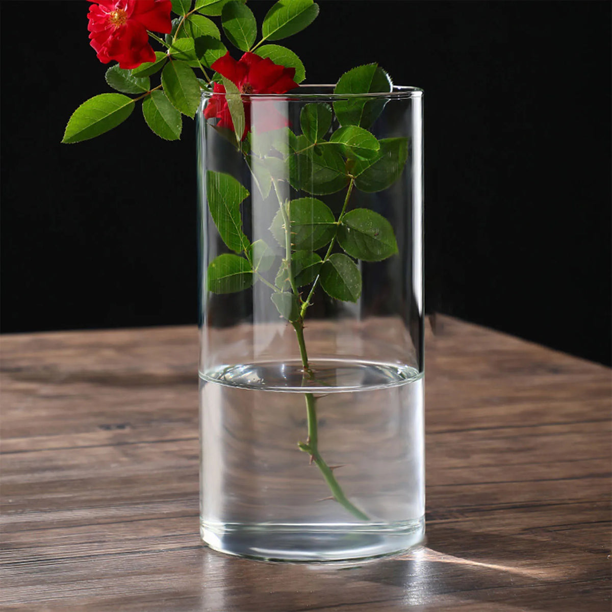 vase verre transparent moderne maison fleurs artificielles plusieurs tailles disponible