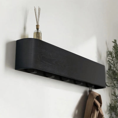 Porte-manteau mural en bois design moderne 5 crochets