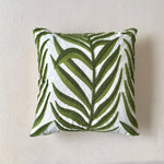coussin carré moderne motif feuilles tropicales brodé polyester 45x45cm décoration maison voiture