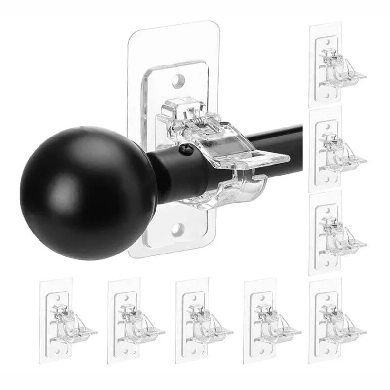 boucles rideau adhésives noires modernes fixes murales accessoires tringles volets universelsABS