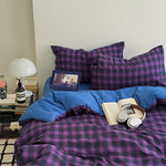 lit simple double ensemble literie housse couette étoiles géométrique taie oreiller drap polyester moderne