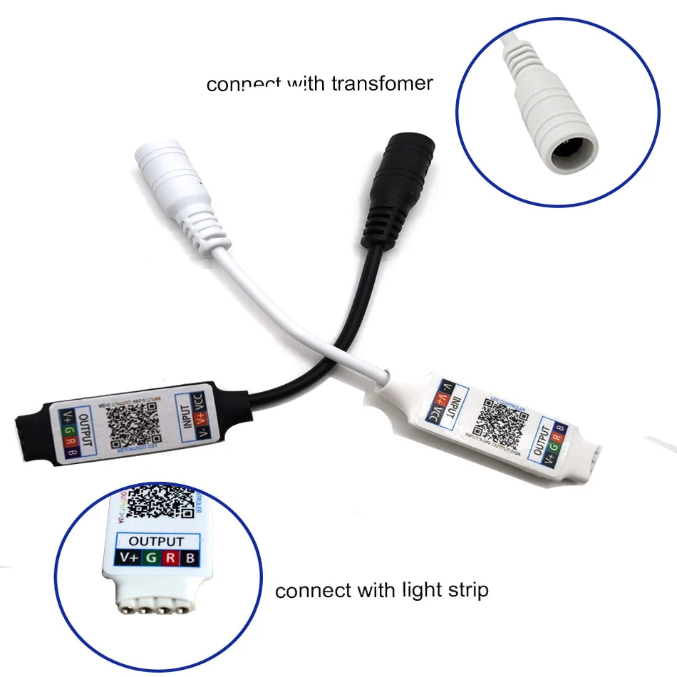 contrôleur led rgb ruban led 5050 télécommande bluetooth moderne connecteur 192w led lumineuses vert