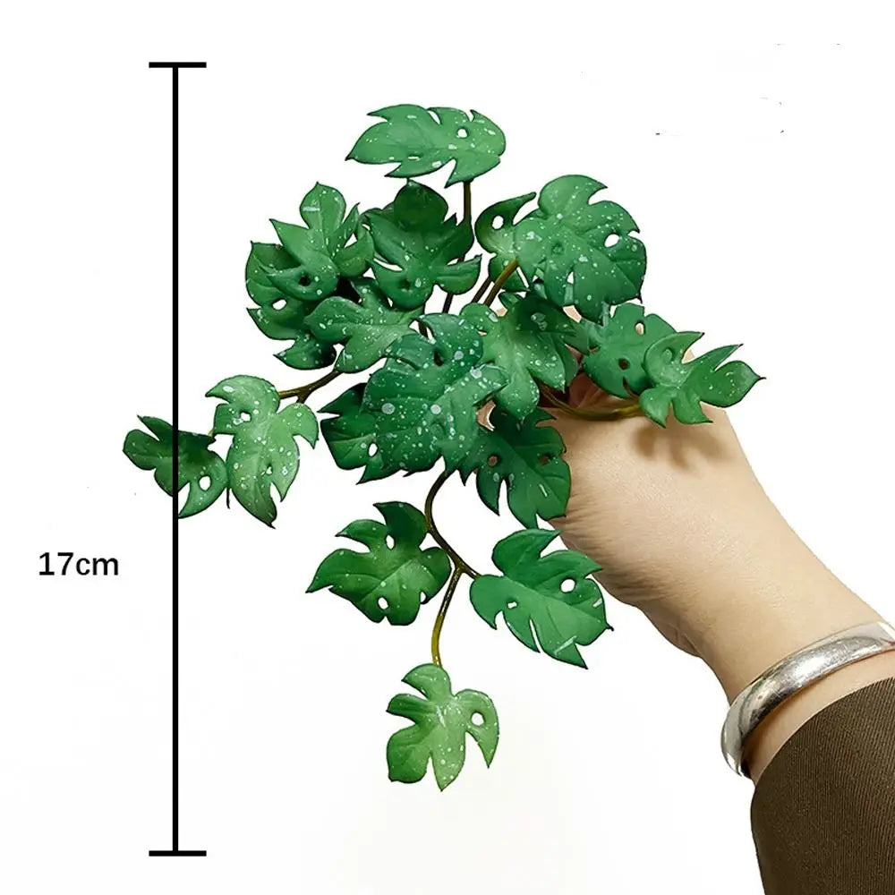 plantes artificielles feuilles vert violet blanc modernes clips métalliques décoration intérieure extérieure exposée vase