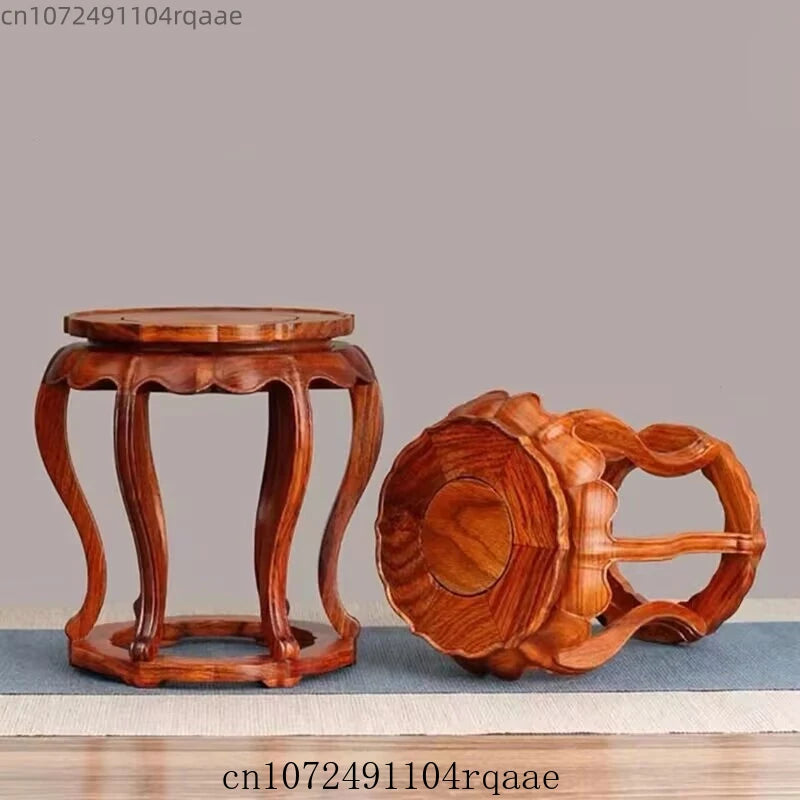 support présentation bois massif socle figurine vase théière décoration chinois traditionnel gravure