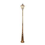 lampe rue élégante dorée vintage détails sculptés base octogonale ip65 led industrielle