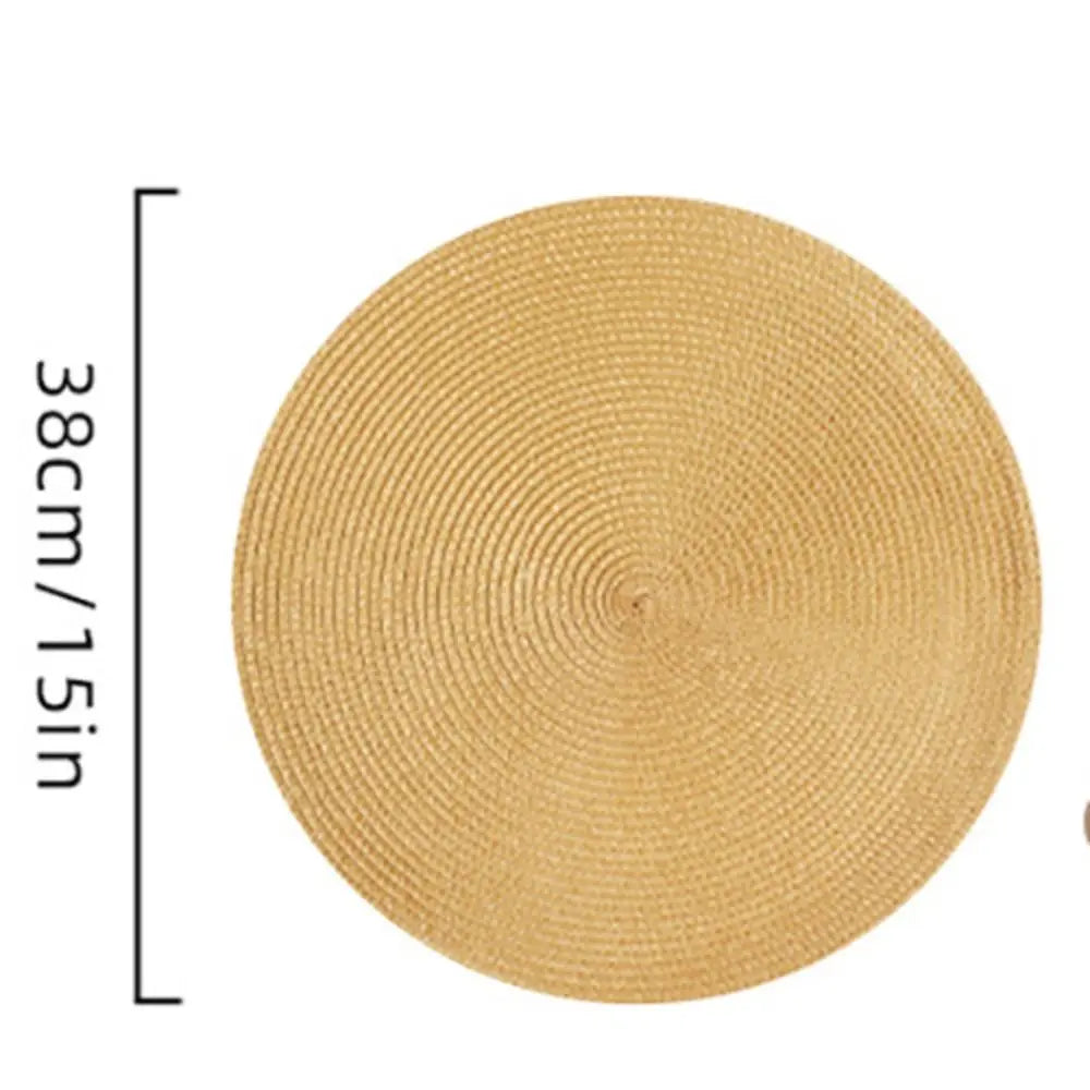 placemats tissés bleu orange moderne assiettes cuillères verres d'eau 38cm résistants antidérapantsDecorationMaison