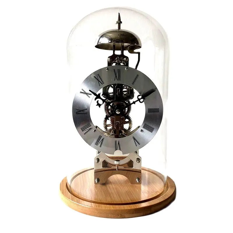 Horloge de table mécanique vintage en métal et cuivre pur