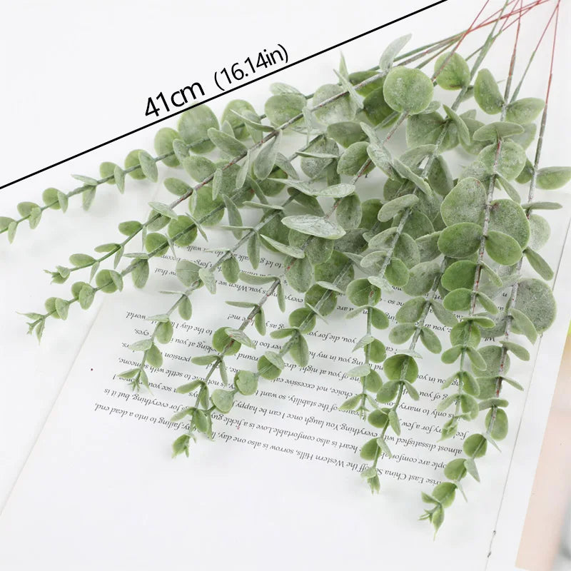 décoration moderne feuilles eucalyptus artificielles or vert extérieur intérieur mariage noël 10pcs 20pcs