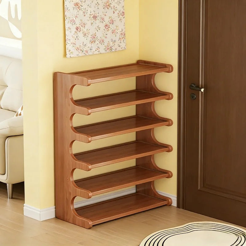 meuble chaussures bois moderne marron clair 83cm hauteur 50cm largeur rangement minimaliste multiple types