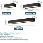 applique murale led moderne noir blanc ip65 2000lm 200mm 300mm 500mm minimaliste