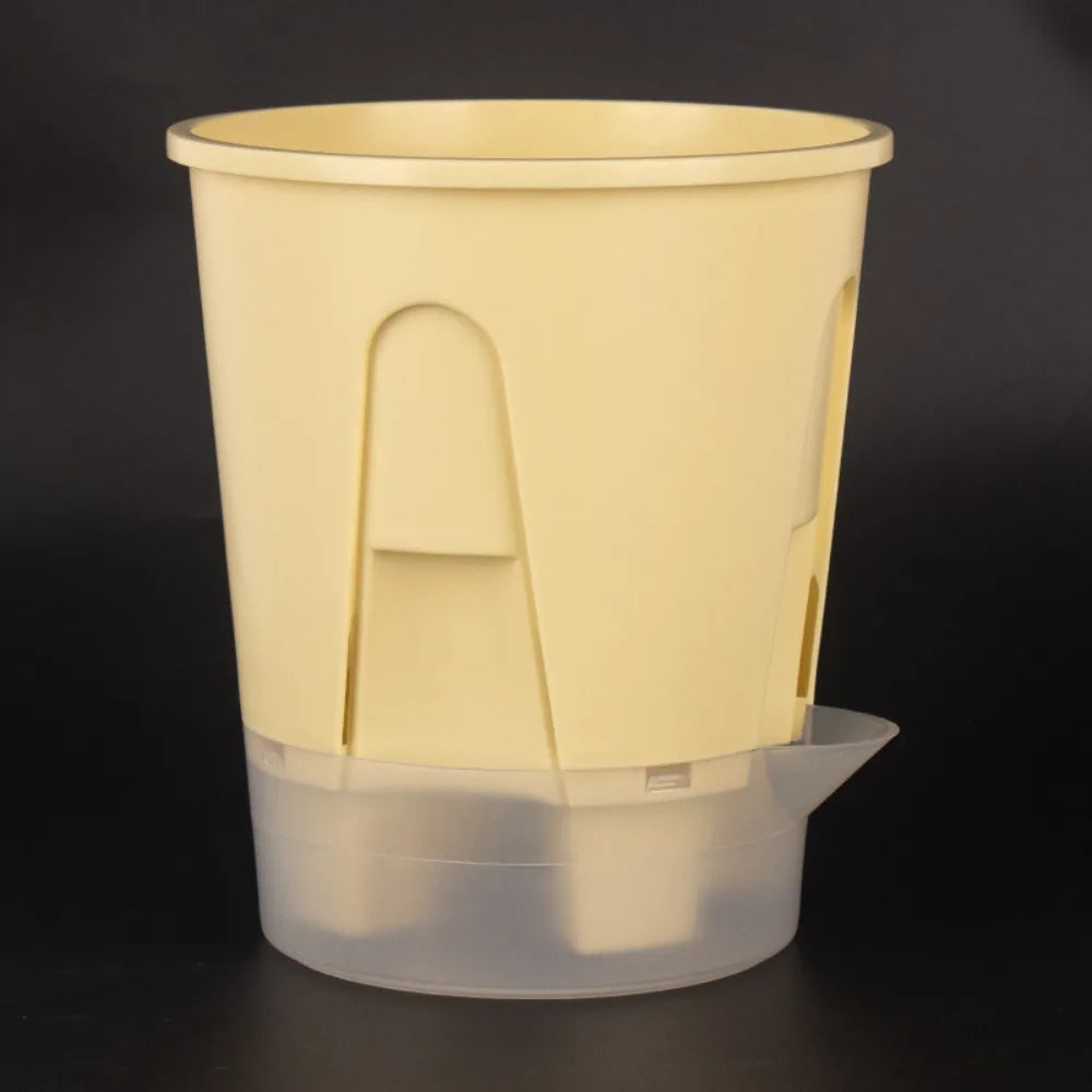 pot fleurs moderne plastique beige mat auto arrosant réserve d'eau