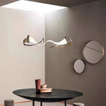 suspension lumineuse moderne blanc doré noir ondulé mat salon chambre