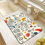 tapis cuisine gris antidérapant absorbant séchage rapide caoutchouc protection plan travail moderne