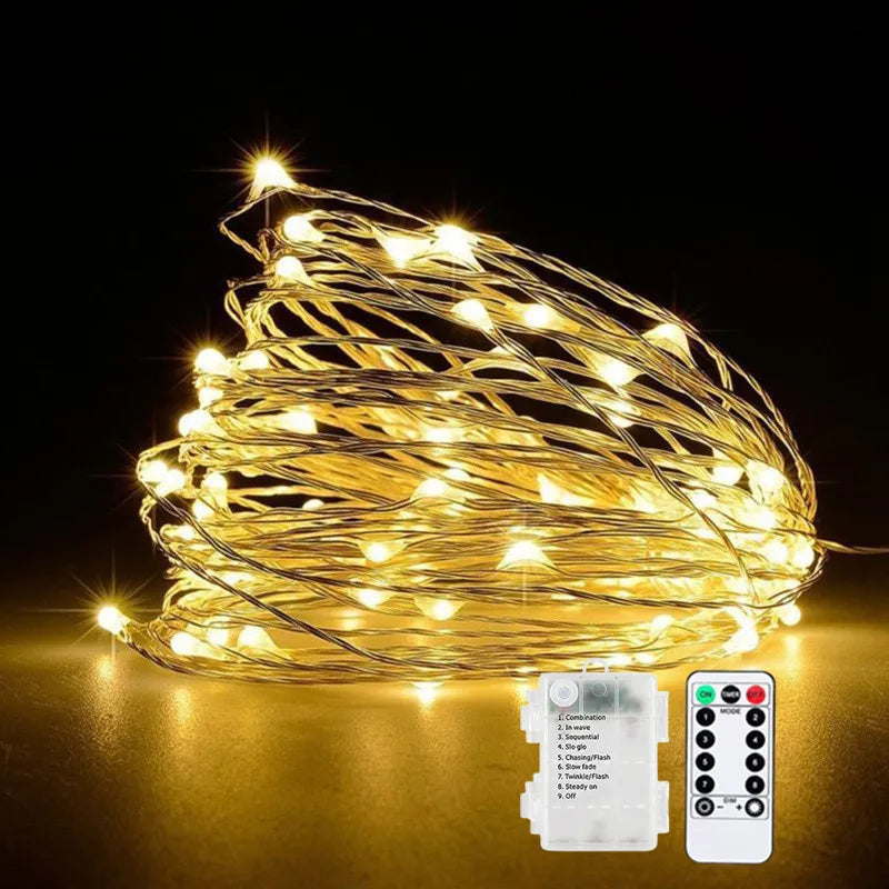 guirlande lumineuse led blanc chaud telecommande decoration noel mariage interieur