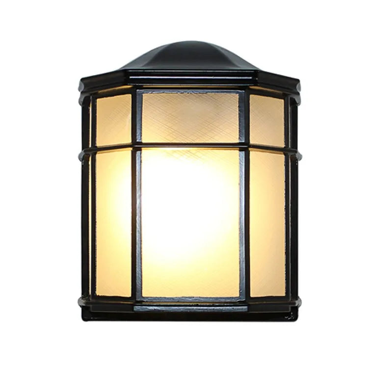 lampe murale bronze noir grille métal verre translucide vintage classiqueextérieur ip54
