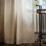 rideau boho chic beige clair tassel opacité tissage léger franges chambre salon