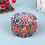 boîte ronde rangement cosmétique décorative motif floral boho chic pot stockage bijoux maquillage