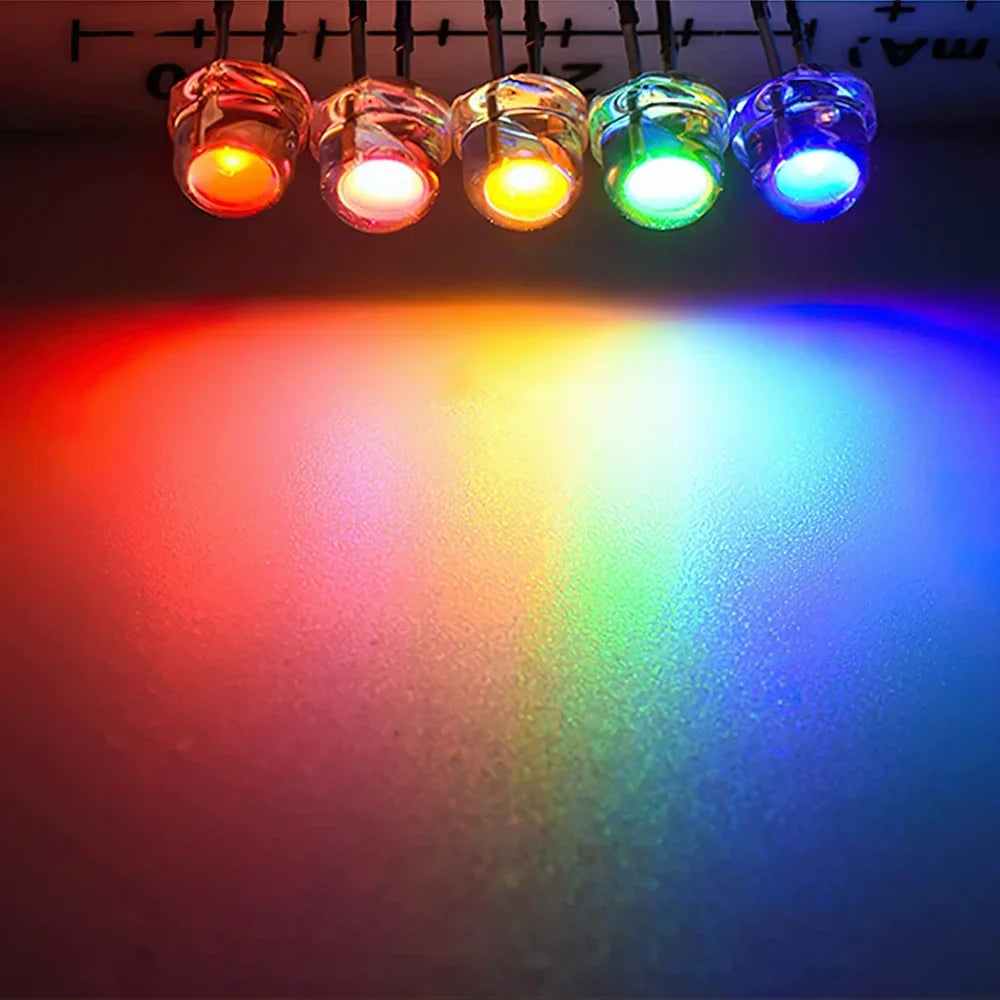 Diodes led transparentes opalescentes 5mm modernes rouge vert bleu blanc jaune
