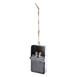 boîte décorative gris métallisé texture grunge aspect vieilli vintage rustique anneau métallique oiseaux blancs