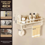 étagère murale perforée moderne adhésif gris miroir porte serviette accessoires rangement salle bain