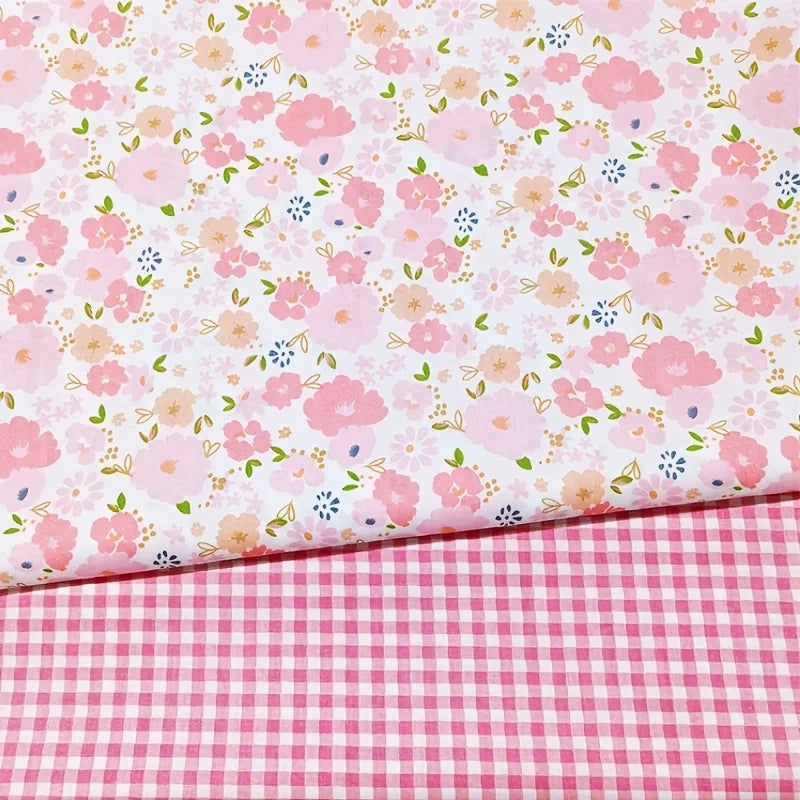 tissu patchwork fleuri rose rouge vert jaune bleu violet 25cm 50cm couture scrapbooking vintage