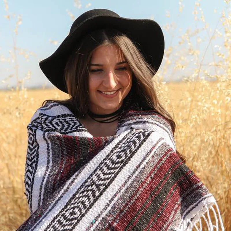 couverture couverture sol boho chic rayures géométriques coton recyclé grande taille