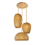 suspension lumineuse bambou tissé naturel moderne rustique 36cm 26cm 30cm echangible e27
