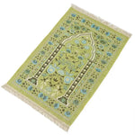 tapis prière traditionnel motifs floraux géométriques polyester antidérapant noir vert rouge bleu
