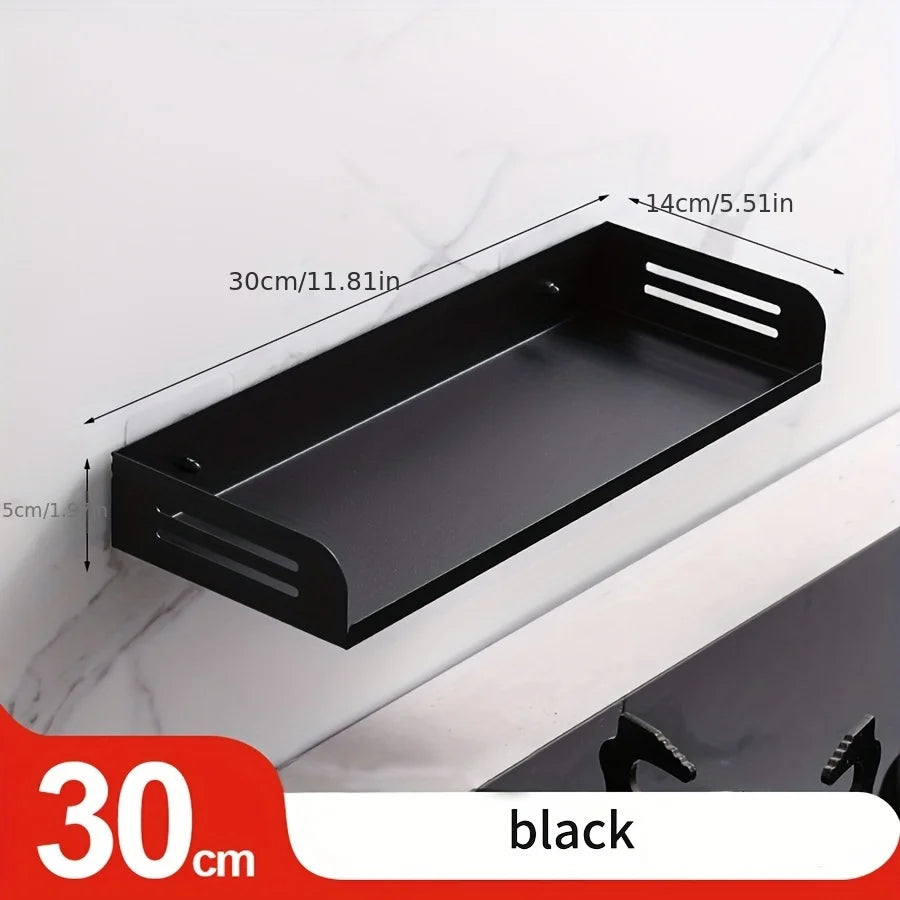 étagère murale moderne adhésive rangement noir divers objets cuisine salle bain chambre salon