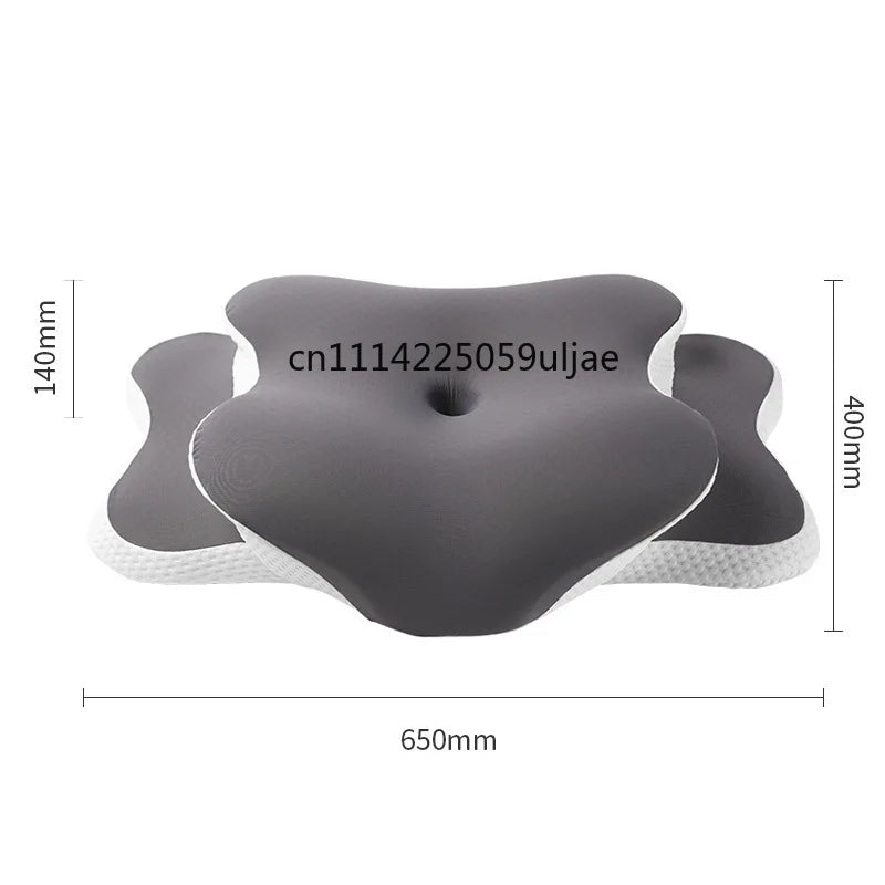 oreiller cervical ergonomique mousse mémoire forme soutien cou sommeil dos côté gris blanc