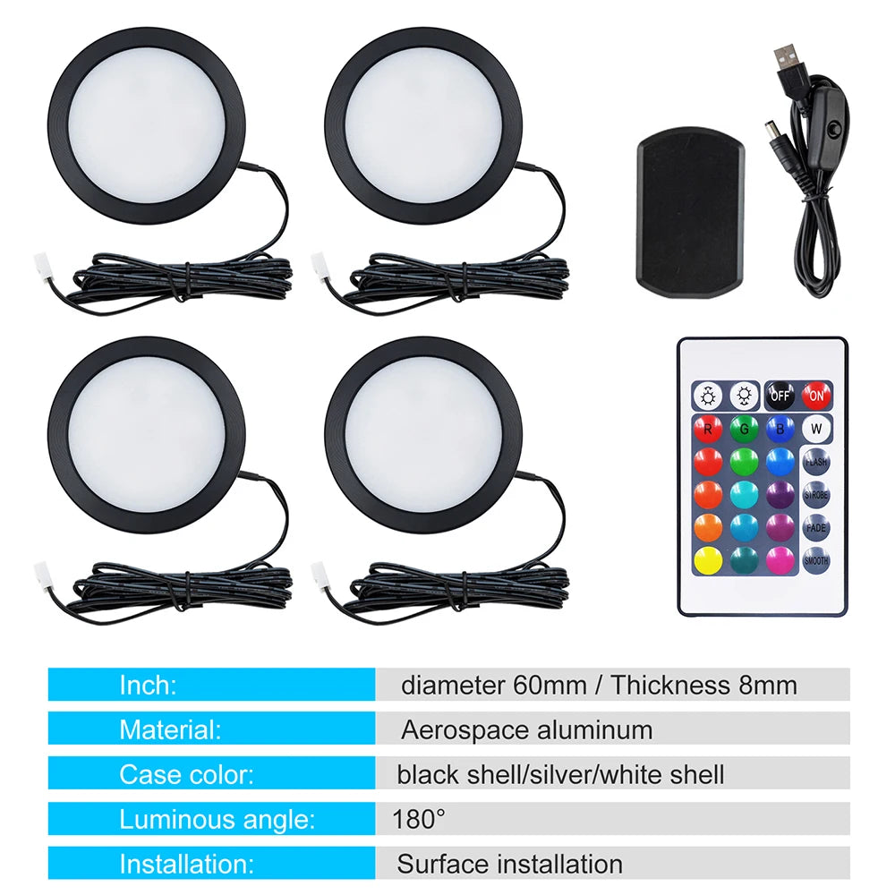 spot led noir blanc 5v usb rgb 24 touches kit commutateur distance lampe mince